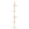 Fudajo Albero tiragraffi a soffitto beige 230-276cm Altezza regolabile con 4 livelli e sisal Gatti