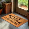 BRUBAKER Zerbino per Esterni e Interni - Dogs Welcome People Tolerated - 45 x 75 cm - Tappeto in 100% Fibra di Cocco, Antisporco e Antisdrucciolo - Impermeabile - Ideale per Porta d'Ingresso - Marrone