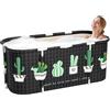 Sinbide Vasca da Bagno Pieghevole per Adulti, 115 x 60cm Facile Installazione, Vaschetta Pieghevole Eco-Friendly, Ideale per il Relax Domestico e SPA,Vasca da Bagno Pieghevole Adulti (Nero)