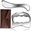 Dilireba 2 Pcs Gua Sha Acciaio Inox, Strumento Gua Sha, Gua Sha in Acciaio Inossidabile per la Mobilizzazione dei Tessuti Molli e la Riduzione del Dolore Muscolare (con Sacca di Conservazione)