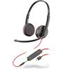 Plantronics - Blackwire 3225 - Cuffie cablate a doppio orecchio (stereo) con microfono a braccio - USB-C per la connessione a cellulari, PC o Mac