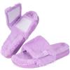 Hsyooes Pantofole Donna Peluche Ciabatte da Casa Regolabili Pantofole Invernali Comode Sandali Scarpe Diabetiche Slippers Viola Etichetta 250=39-40EU