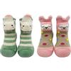 FedMois 2 Paia Calzini Scarpe Antiscivolo Calze a Pantofola Cotone Neonati Bimbi, pecora e alpaca, 18 mesi