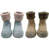 FedMois 2 Paia Calzini Scarpe Invernali Termici Antiscivolo Calze a Pantofola Neonati Bimbi, beige e cielo blu, 2 anni
