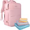 Lubardy Zaino Uomo 40L per PC Portatile 17,3 Pollici Impermeabile con organizer valigia 3 Pezzi Donna Grande Capacità per Lavoro, Scuola, Viaggio Rosa