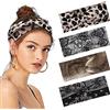 DRESHOW 4 Pezzi Fasce per Capelli Donna Elastica Turbante Fascia Capelli Cerchietti Annodato Fasce Accessori Capelli