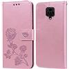 PKQTOP Cover per Xiaomi Redmi Note 9 Pro 4G/Redmi Note 9S Custodia,Carta Fessura, Supporto Stand,Silicone TPU,Flip Protettiva Case per Redmi Note 9 Pro(6.3")