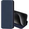 32nd Serie Classica 2.0 - Custodia a Portafoglio in Pelle Vera per Apple iPhone 15 PRO (6.1"), Case con Slot per Sched di Blocco RFID, Chiusura Magnetica e Supporto Integrato - Blu Navy