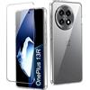 CAUHENYEE Trasparente Custodia per OnePlus 13R Cover, con 1 Pezzi Schermo in Vetro Temperato, Cover Sottile e Morbida in TPU Trasparente, AntiGraffio, Antiurto