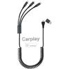 clickfish Cavo di ricarica multiplo per Apple Carplay [certificato MFi], Lightning supporta carplay, iPhone 15 di tipo C non supporta carplay, cavo USB a Lightning con sincronizzazione dati per iPhone/Android