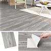 Livelynine 16 Piastrelle Adesive Pavimento Legno Pavimento PVC Adesivo Grigio 90x15CM Parquet Adesivo Impermeabile Carta da Parati Adesiva Muro Camera da Letto Pavimenti PVC Adesivi Bagno Cucina