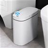 HAMON Sensore Bagno Pattumiera Automatica con Coperchio, 13L Pattumiera Senza Contatto Bianco Impermeabile, Cestino Intelligente Sottile di Plastica Ultra Sottile, Utilizzato in Cucine, Camere da Letto