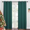 NICETOWN Tende oscuranti isolate termicamente con occhielli per soggiorno (HuKGUSer verde, 1 paio, 106 x 213 cm)