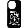 Retro Cartoon Gorilla Gym Motivational Q Gym Is My Therapy Gorilla Allenamenti Palestra Citazioni Retro Fitness Custodia per iPhone 15 Pro