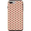 Preppy & Pretty Chic Girl Beige e Borgogna Polka Dot Vintage Boho Estetica Girly Custodia per iPhone 7 Plus/8 Plus