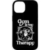 Retro Cartoon Gorilla Gym Motivational Q Gym Is My Therapy Gorilla Allenamenti Palestra Citazioni Retro Fitness Custodia per iPhone 14