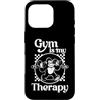 Retro Cartoon Gorilla Gym Motivational Q Gym Is My Therapy Gorilla Allenamenti Palestra Citazioni Retro Fitness Custodia per iPhone 16 Pro