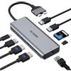 MOKiN Adattatore 9 in 1 per docking station per MacBook Pro, doppio monitor, adattatore USB C per MacBook Pro Air Mac HDMI Dongle Dual USB C a Dual HDMI Ethernet 3USB SD/TF100W PD, grigio