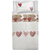 PENSIERI DELICATI Parure Copripiumino Singolo 100% Cotone, Completo di Sacco 150x200cm e 1 Federa 52x82cm, Made in Italy, Copripiumino Lavabile In Lavatrice A 40°, Fantasia Orsetti Rosso