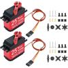 AYWHP DS3225 25 kg servomotore digitale AYWHP 2 PCS ingranaggio in metallo ad alta coppia impermeabile digitale 4.8-6.8V Micro Servo Motore per RC Auto Robot Compatibile con Arduino