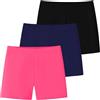 Domee Shorts Leggings Corti Pantaloncini Sportivi Estivi Cotone Bambina 3 Pack, Fucsia Marino Nero 8-10 Anni (Taglia del Produttore: 140)