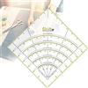 mohito Righello Patchwork,Arcs Fans Righello Acrilico Righello da Sarto Trasparente Righello Universale Righello Patchwork Strumento da Cucito con Linee a Griglia Bicolore per Patchwork, Sartoria,Artigianato