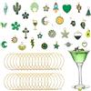 Silars Segnabicchieri Ciondoli di Colorato, 30pz Ciondoli per Calici da Vino Segna Bicchieri Calici Marcatori di Bevande, Identificatori di Vetro, Forniture per Feste (Verde)