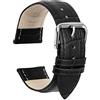 ULLCHRO Cinturino Alta qualità in Vera Pelle Cinturini Orologi Accessori Bordatura Cucita - 12,14,16,18,19,20,21,22,24 mm Cinturino Orologio con Fibbia Dell'acciaio Inossidabile (19mm, nero)