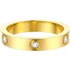 FOCALOOK Anello Donna Oro 4mm Fede Nuziale Anello dell'amicizia in Acciaio Inossidabile con Zirconia cubica, Anello Oro Donna Matrimonio Taglia 12
