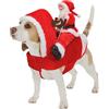 Mfsdai Costume di Natale per cani, Babbo Natale, abbigliamento da equitazione, costume per cani, maglione per cani, cappotto di Natale, rosso per piccoli medi, cani di grandi dimensioni, gatti L