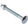 Merriway BH02191 Bullone a Testa Tonda e Quadro Sottotesta con Dado, Bianco, M10 x 75 mm, Set di 10 Pezzi