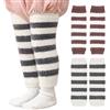 XEPST 4 Pairs Toddler Bambino Scaldamuscoli, Strisce Lungo Scaldamuscoli Calze al Ginocchio Protezione del Ginocchio Gamba Maniche per il Bambino Bambini Toddlers Ragazza e Ragazzo 0-5 Anni(Grigio + Caffè )