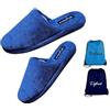 Generico De Fonseca Set pantofola uomo M 05 tessuto con simpatica sacca multiuso in regalo (Blu, 40)
