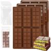 KineticKraft 3 Pezzi Stampo Tavoletta Cioccolato, Stampo per Cioccolato 6 Cavità, Stampo per Tavoletta di Cioccolato Profondo con 100 Sacchetti, Stampo per Cioccolatino in Silicone, per Cioccolato, Caramelle