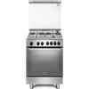 Delonghi Cucina a gas con forno DE'LONGHI DMX 64 LSG inox L 60 x P 60 cm