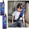 Furforstk copri cintura di sicurezza auto bambini 2 pezzi dinosauro copricintura auto bambini imbottitura cintura di sicurezza, Il design della fibbia fissa non si sposta (blu dinosauro)