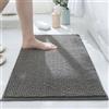 LEZUAN Tappeto Bagno in Ciniglia, Tappetino Bagno Antiscivolo, Tappeto Doccia Assorbente, Tappeti da bagno Morbido, Lavabile in Lavatrice(Grigio scuro,40x60cm)