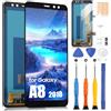 ARSSLY TFT per Samsung Galaxy A8 2018 Schermo LCD per Galaxy A8 2018 SM-A530 Touch Screen Digitizer Assembly con Riparazione Kit (nero con cornice, Senza sblocco impronta)