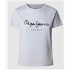 Pepe Jeans Val White T-Shirt M/M Bianca Stampa Blu Donna