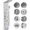 VEVOR Sistema Pannello Doccia, 6 Modalità Doccia, LED e Display Pannello Doccia Torre, Pioggia, Cascata, Bocca per Vasca, Soffione Doccia a Mano, Tubo da 150 cm, Set Doccia a Parete in Acciaio Inox