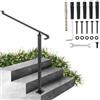 VEVOR Corrimano per Scala Passamano Ringhiere Esterna Corrimano da 2 Gradini Ringhiere in Ferro Battuto Corrimano Scale Ferro Battuto Colore Nero