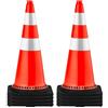 VEVOR Coni di Sicurezza, 8 x 30" Coni Traffico, Coni da Costruzione in PVC Arancione, Coni stradali per traffico collari riflettenti per Parcheggio Stradale