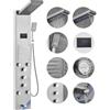 VEVOR Sistema di pannelli doccia, 6 modalità doccia, LED e schermo Pannello doccia idroelettrico Torre, Pioggia, Cascata, 5 getti idromassaggio, Set doccia a parete in acciaio inossidabile