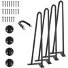 VEVOR Gambe per Tavolo a Forcina da 4 Pezzi con Piastra di Montaggio, Kit di Gambe per Scrivania Lunghezza 40,6 cm in Acciaio Capacità Carico max. 227 kg, Gambe per Mobili per Tavolo da Casa Ufficio