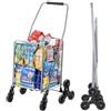 VEVOR Carrello della Spesa per Salire Scale da 45 L con Ruote Girevoli a 360°, Carrello Multiuso per Salire Scale con Tre Ruote, Carrello per Scale, Pieghevole e Leggero per Bucato in Viaggio, Argento