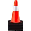 VEVOR Coni Sicurezza per Strada Altezza 45 cm 5 Pezzi Cono Stradale Arancione in PVC con Collare Riflettente Base Nera, Coni per Controllo del Traffico, Parcheggio Stradale, Set di Coni per Strada