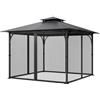 VEVOR Rete di Ricambio per Gazebo, Adatta per Gazebo da 304,8 x 304,8 x 204,2 cm Rete Anti-Moscerini per Patio, Tenda per Esterni a 4 Pannelli, con Doppia Cerniera, Schermo per Baldacchino, Solo Rete