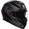 AGV CASCO MOTO INTEGRALE E2206 AGV K3 SYTH NERO ROSSO LUCIDO TAGLIA XS S M L XL