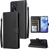 senza marchio Custodia compatibile con OPPO A16 / A16S CPH2271 / CPH2269, CPH2275 (6.52) OPPO A54S / CPH2273 COVER case FLIP LIBRO magnetica STAND protezione GEL eco pelle portafoglio porta carte (Nero)