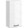 kleankin Mobiletto Armadietto Bagno Pensile a Muro con 3 Ripiani e Ripiano Superiore Regolabile, in MDF,37x22.5x70 cm, Bianco|Aosom Italy